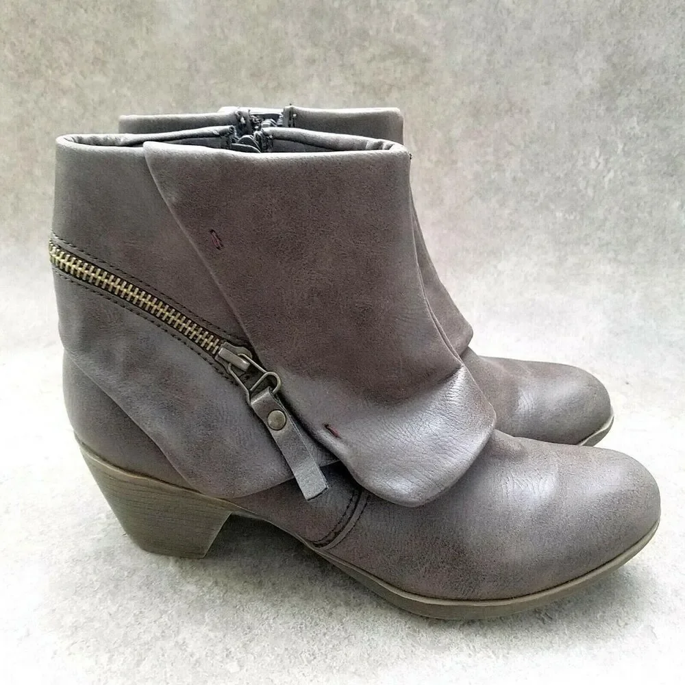 Falls Creek Womens Kinsey  Sz 6 M Brown  2" Heeled Ankle Boot Booties - Picture 4 of 10